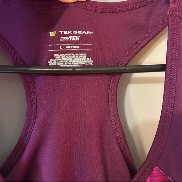 Women's Purple and Pink Tek gear Athletic Tank Top Dry Tek large - Picture 4 of 6